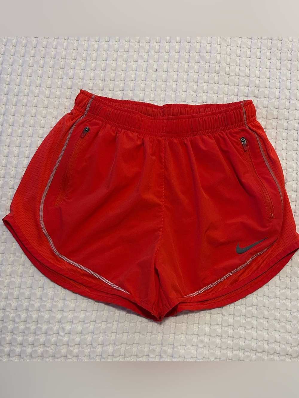 Nike Women's Red Athletic Running Shorts with Reflective Trim